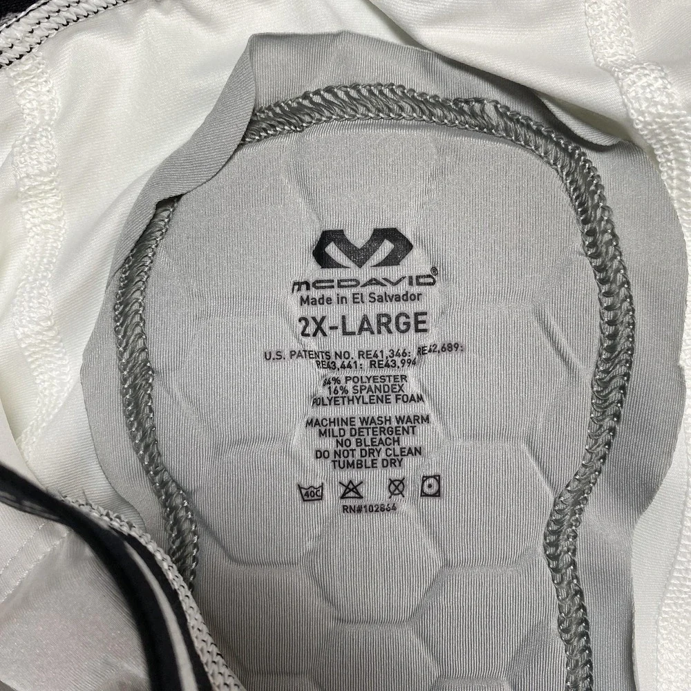 McDavid Compression Pants Mens 2XL XXL White HEX 3/4 Basketball Tailbone Padded - Picture 9 of 11